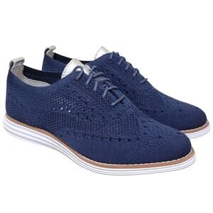 Cole Haan Women Original Grand Stitchlite Oxfords Size US 5.5B Marine Blue Knit